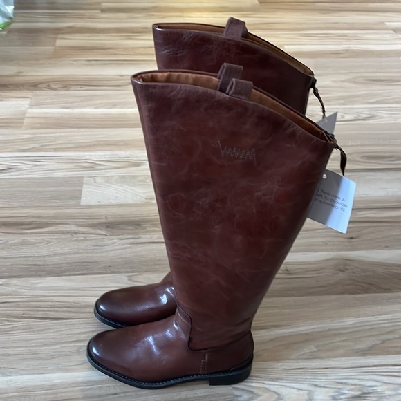 Franco Sarto Wide Calf Hand Stitched Leather Boots - Picture 6 of 11